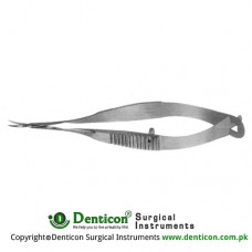 Vannas Capsulotomy Scissor Curved - Sharp Tips Stainless Steel, 8 cm - 3 1/4 Blade Size 5 mm